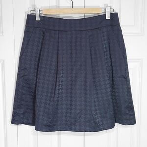 Halogen Houndstooth Pleated A-Line Mini Skirt Gray Black Women Size 6P w Pockets